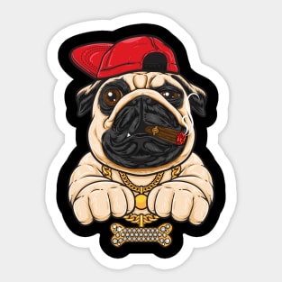 Gangster pug dog Sticker